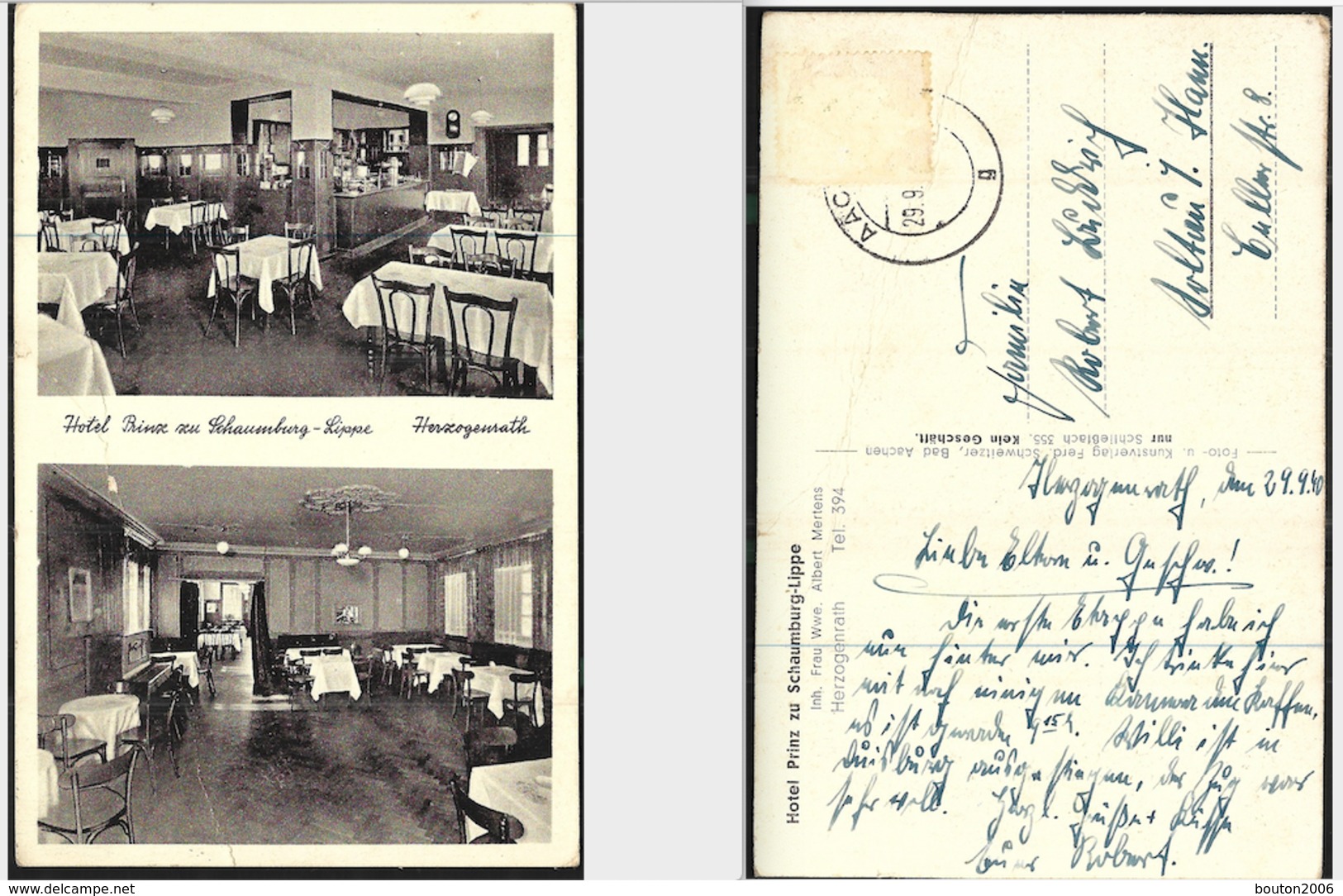 Herzogenrath Hotel Prinz Zu Schaumburg Lippe 1940 - Herzogenrath