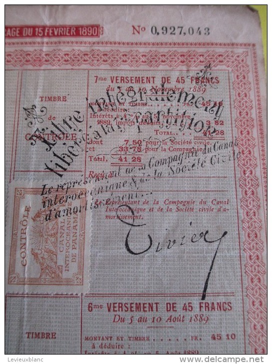 Titre Provisoire Au Porteur Négociable/Obligation Libérée De 60 Francs/Canal PANAMA /1888   ACT79 - Film En Theater