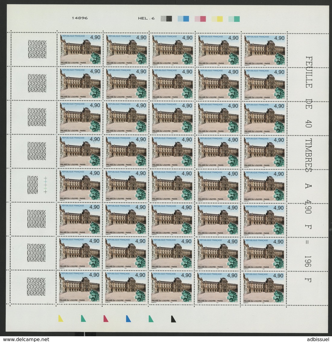 1998 N° 3173 + 3174 Cote 176 € 2 Feuilles Complètes De 40 Timbres. Neufs ** (MNH). Palais Du Louvre / Palais Impérial - Monumenten