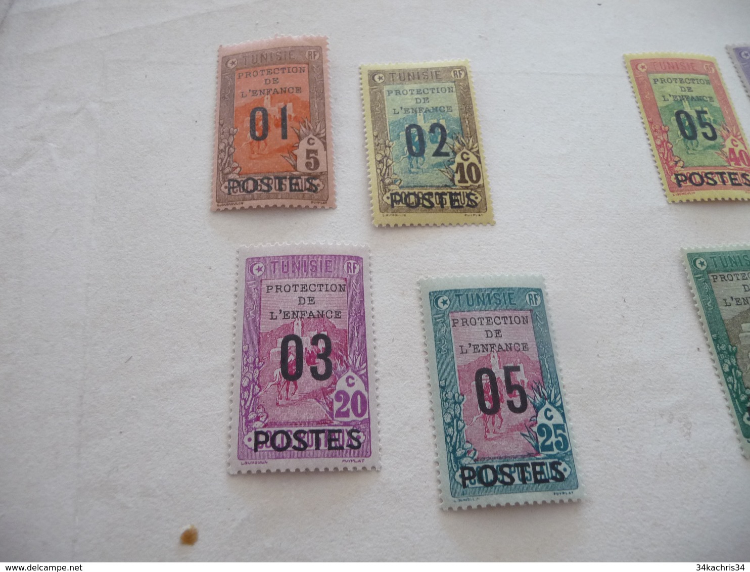 TP France Colonie Française Tunisie N°110 à  119  Charnière - Unused Stamps