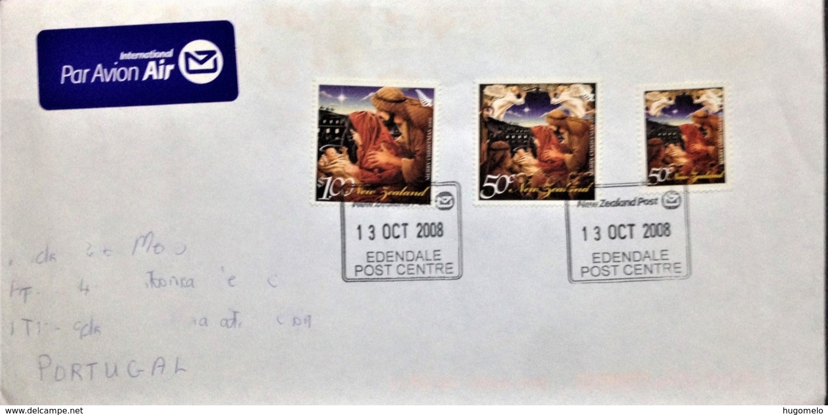 New Zealand, Circulated Cover To Portugal, "Christmas", 2008 - Briefe U. Dokumente