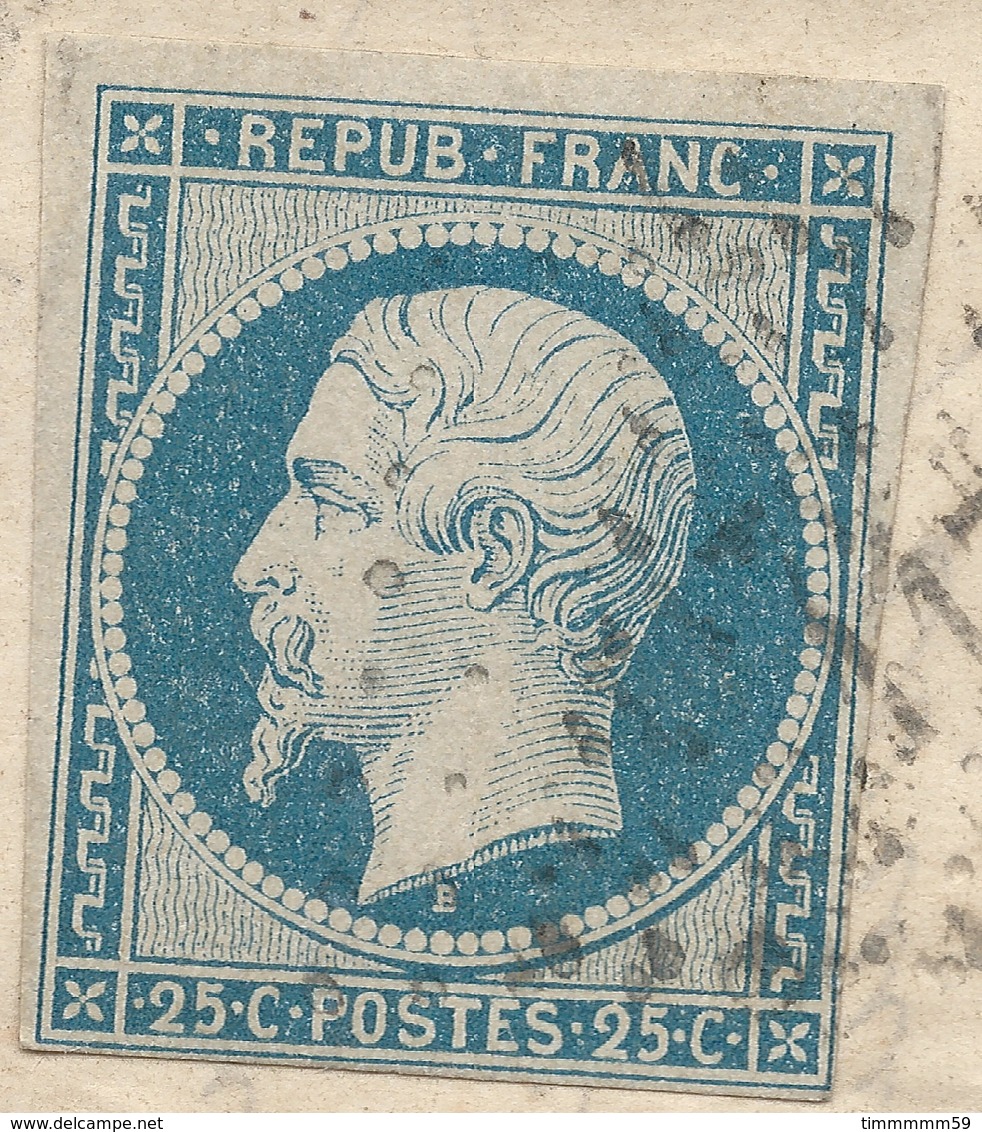 LT5008  N°10/fragment, Oblit PC 1172 Elboeuf, Seine-Inférieure (74) Pour Toulouse (30) Du 5 Mars 1854 - 1852 Louis-Napoleon