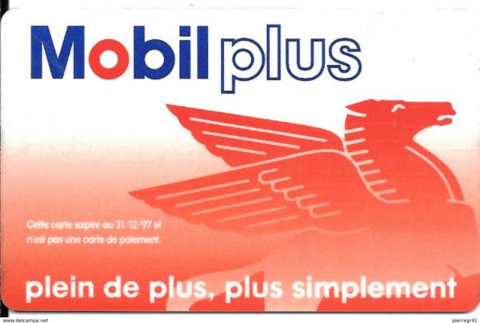 CARTE-MAGNETIQUE-MOBILPLUS-ROUGE-Exp 31/12/97-V°Ecriture Bleu Et Rouge-TB E - Car Wash Cards