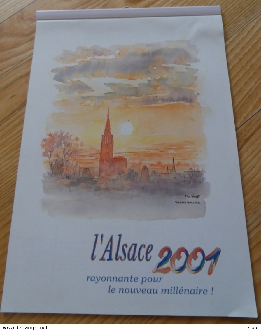 A Travers L Alsace Calendrier 1999  12 Pages  Illustrées  De Copies D Aquarelles B.Wolf TBE - Groot Formaat: ...-1900