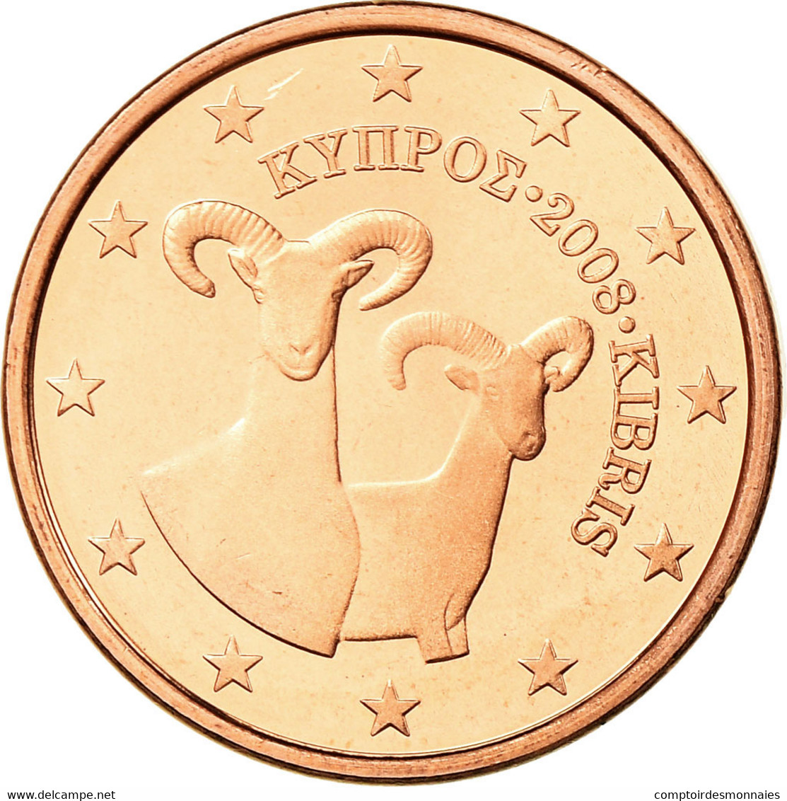 Chypre, 5 Euro Cent, 2008, FDC, Copper Plated Steel, KM:80 - Cyprus