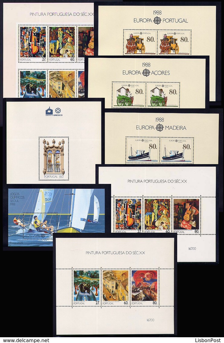 1988 Portugal Azores Madeira Compl. Year MNH Blocks. Année Compléte Blocs NeufSansCharnière. Ano Blocos NovoSemCharneira - Annate Complete