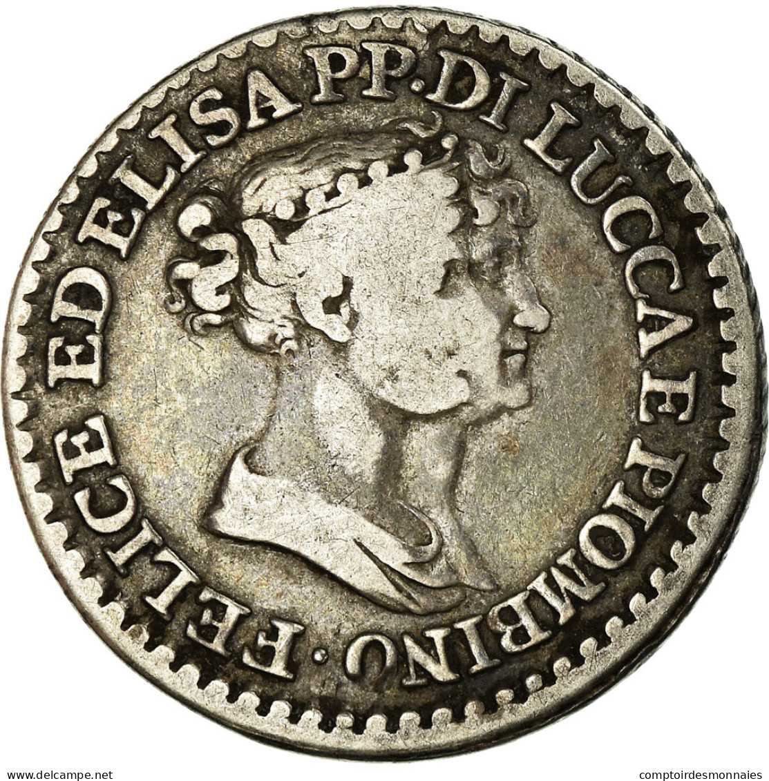 Monnaie, États Italiens, LUCCA, Franco, 1808, Firenze, TB+, Argent, KM:23 - Lucca