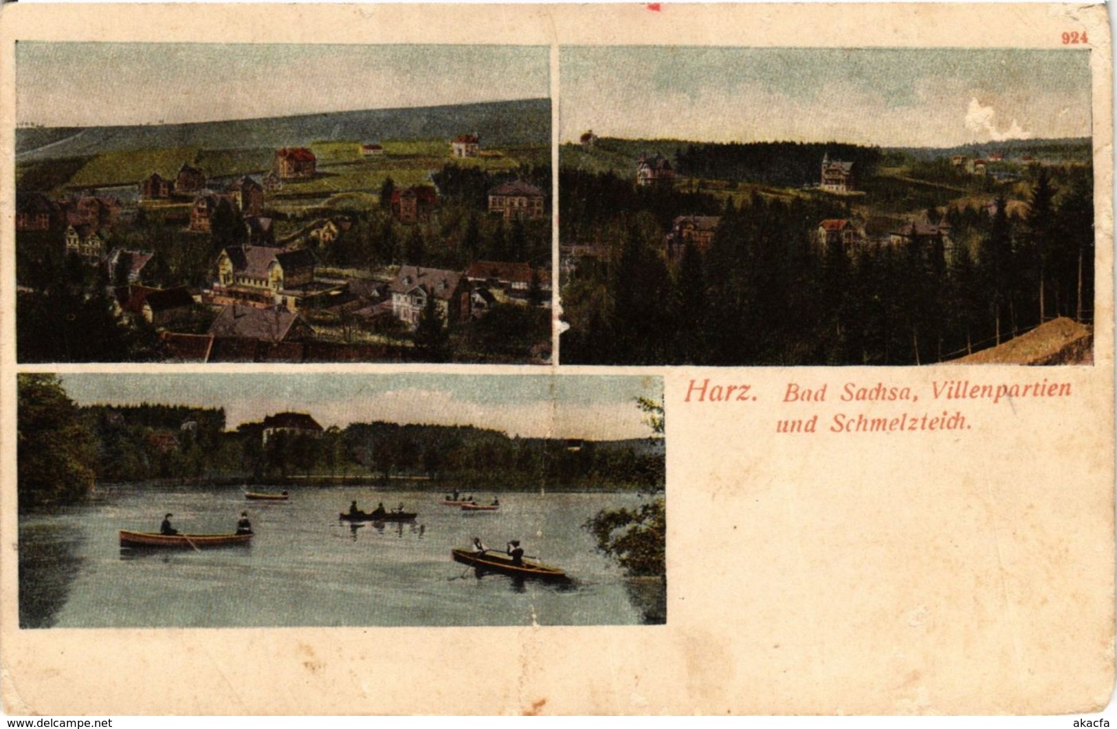 CPA AK Bad Sachsa Villenpartien U Schmelzteich GERMANY (955973) - Bad Sachsa