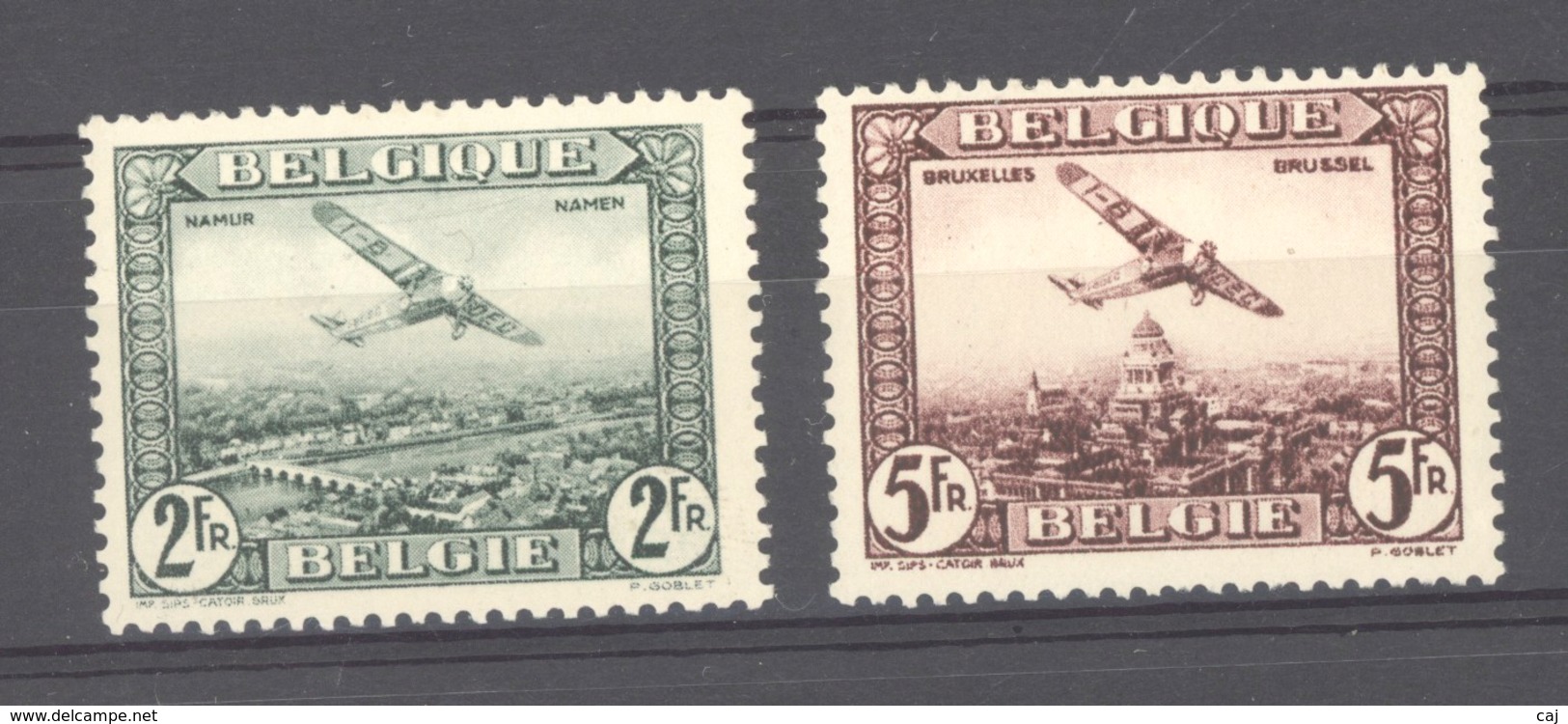 Belgique  -  Avion  :  Yv  3-4  * - Mint