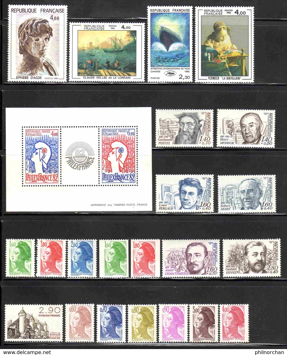 France 1982 Année Complète Neuve** (sauf N°2186 Et 2191/92)  Ex N°2    TB     19,30 €  (cote 98 €   71 Valeurs) - 1980-1989