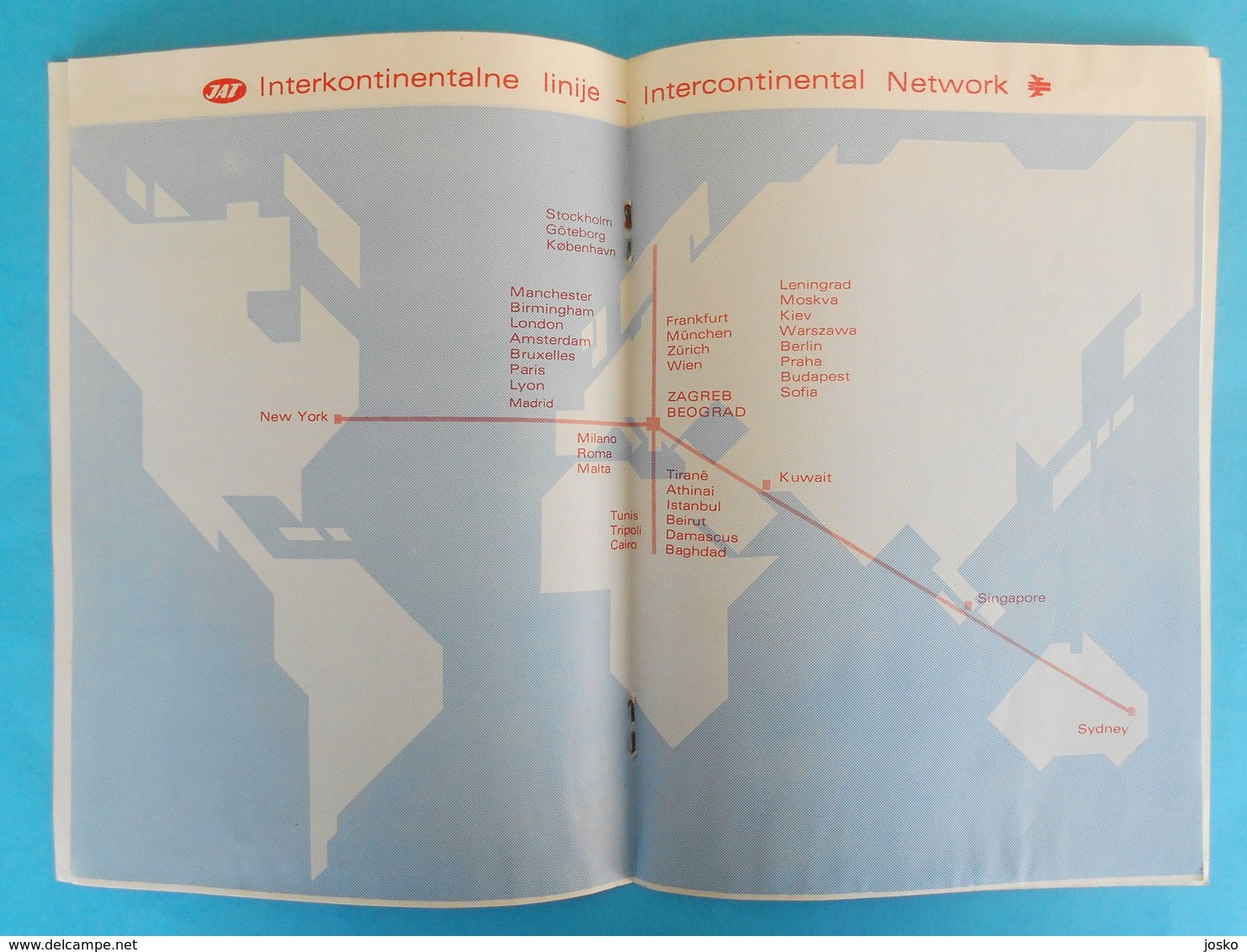 YUGOSLAV AIRLINES (JAT) - Original Vintage Timetable WINTER 1978. - Orari