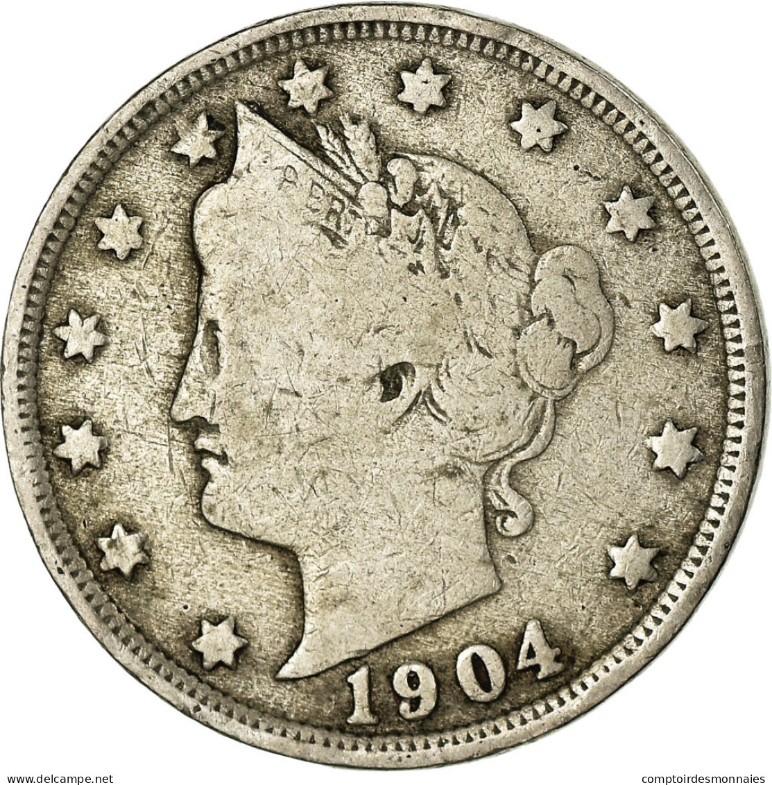 Monnaie, États-Unis, Liberty Nickel, 5 Cents, 1904, U.S. Mint, Philadelphie - 1883-1913: Liberty