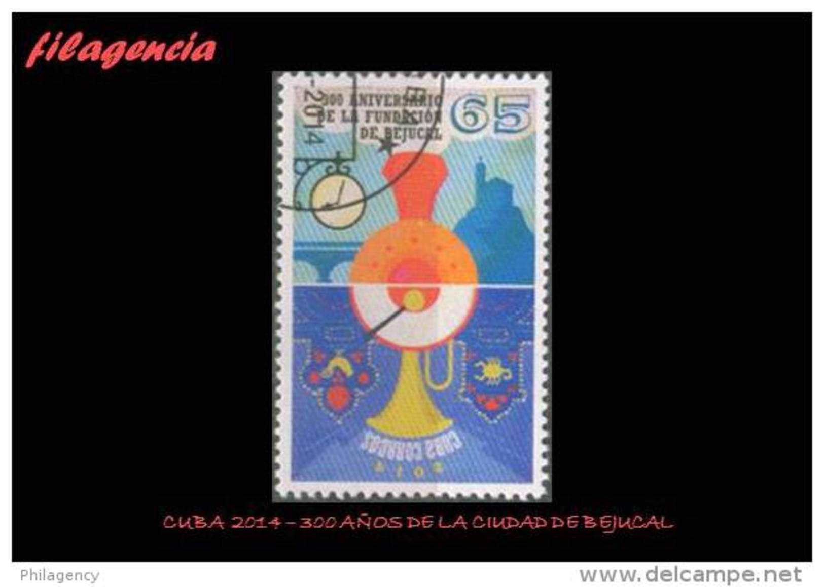 USADOS. CUBA. 2014-17 300 AÑOS DE LA CIUDAD DE BEJUCAL. FERROCARRIL - Used Stamps