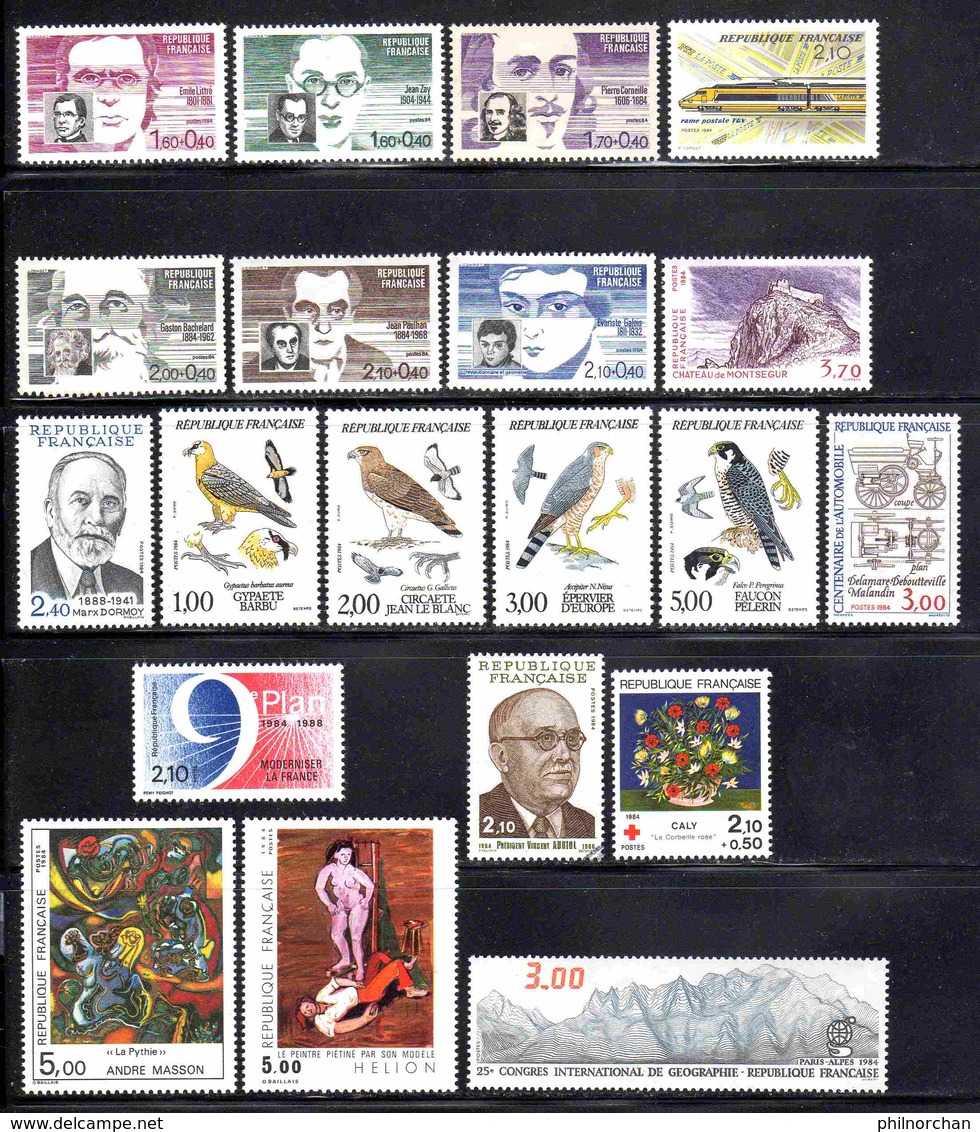 France 1984 Année Complète Neuve**      TB     16 €  (faciale 20,08 €   49 Valeurs) - 1980-1989