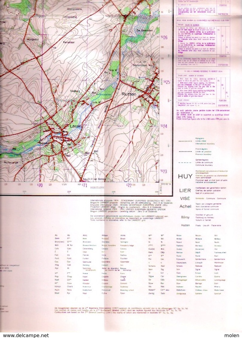 ©1976 HEERS BORGLOON STAFKAART 33/7-8 LAUW RUTTEN VECHMAAL HORPMAAL WIDOOIE OTRANGE KONINKSEM BOEKHOUT RIJKEL GOTEM S914