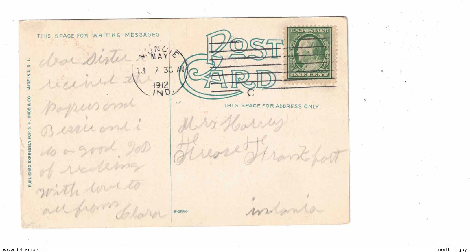 MUNCIE, Indiana, USA, Bear Pit, McCulloch Park, 1912 Knox Postcard - Muncie