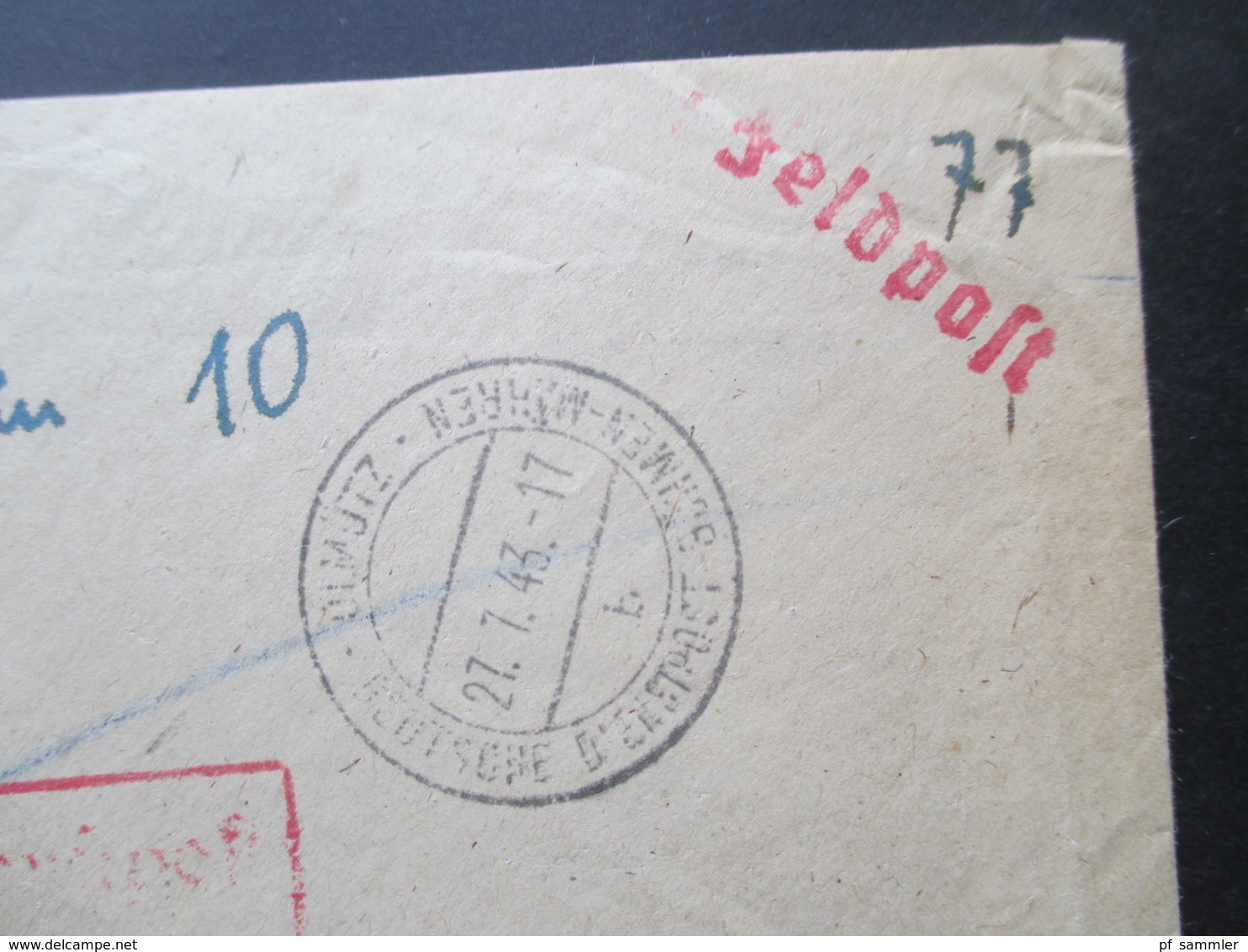 Böhmen Und Mähren 1943 Einschreiben Deutsche Dienstpost Olmütz An Das Wehrmeldeamt In Wien 10 Ostmark Feldpost 2.WK - Cartas & Documentos