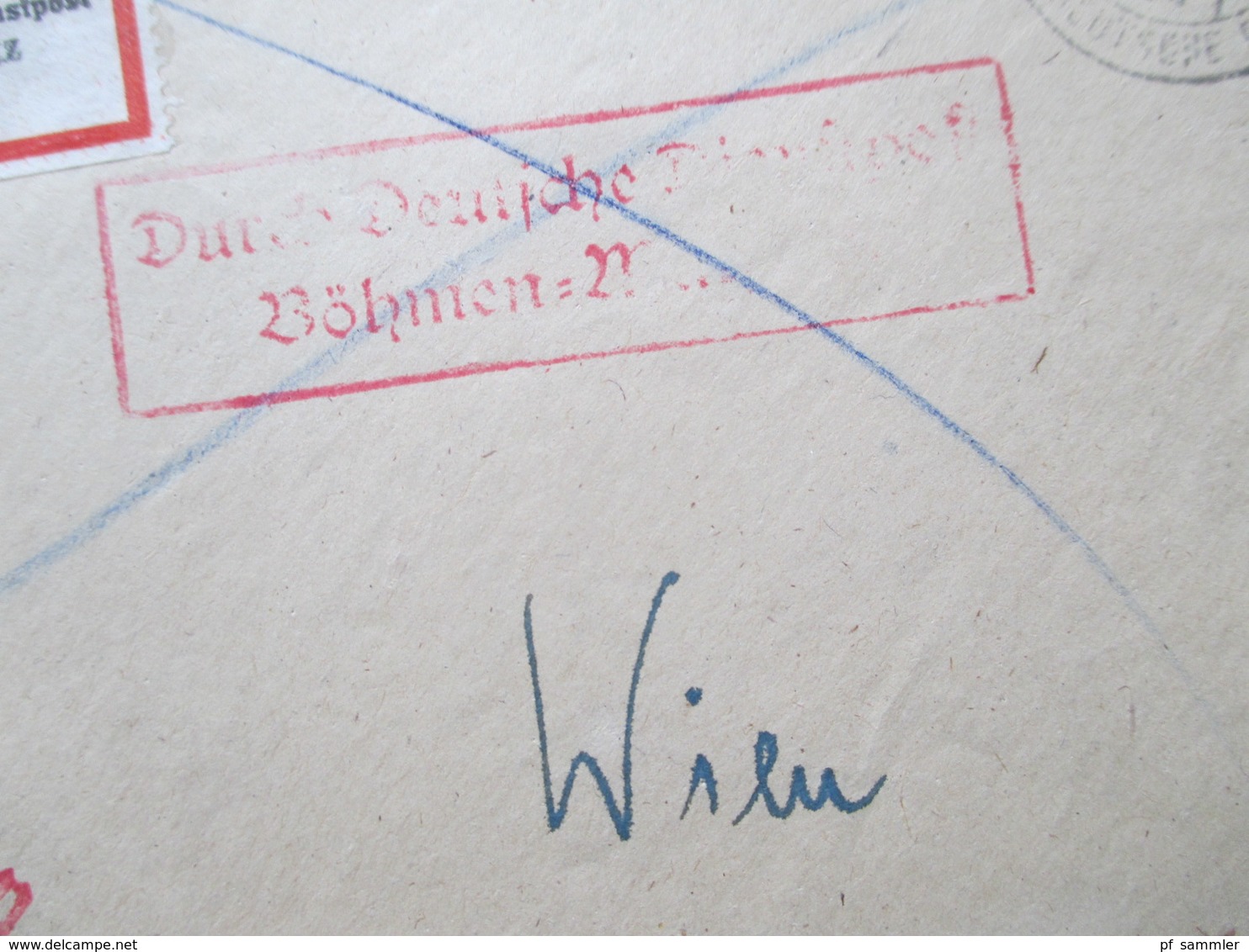 Böhmen Und Mähren 1943 Einschreiben Deutsche Dienstpost Olmütz An Das Wehrmeldeamt In Wien 10 Ostmark Feldpost 2.WK - Cartas & Documentos