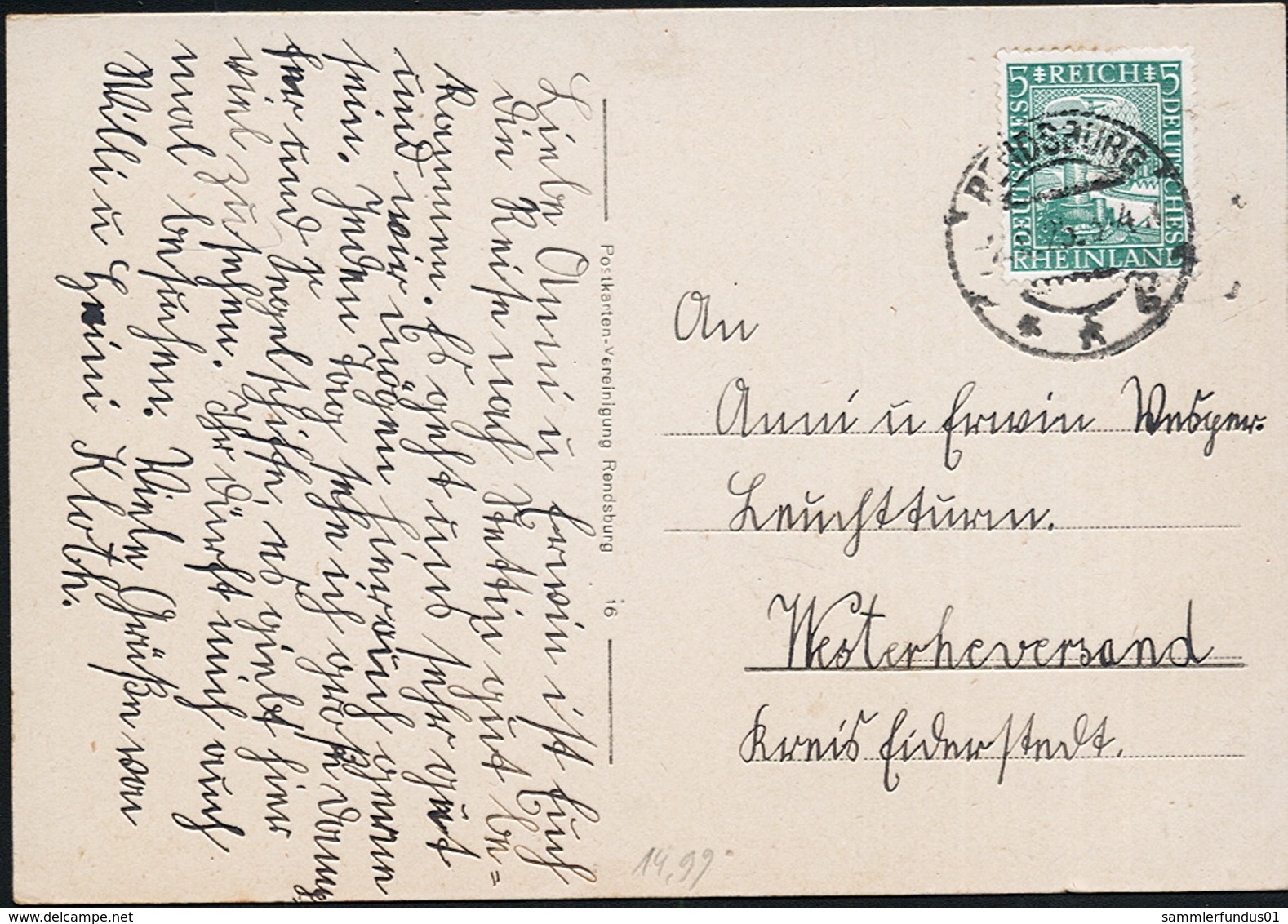 AK/CP Rendsburg  Moltkestrasse   Gel/circ . 1925   Erhaltung/Cond. 2  Nr. 00976 - Rendsburg