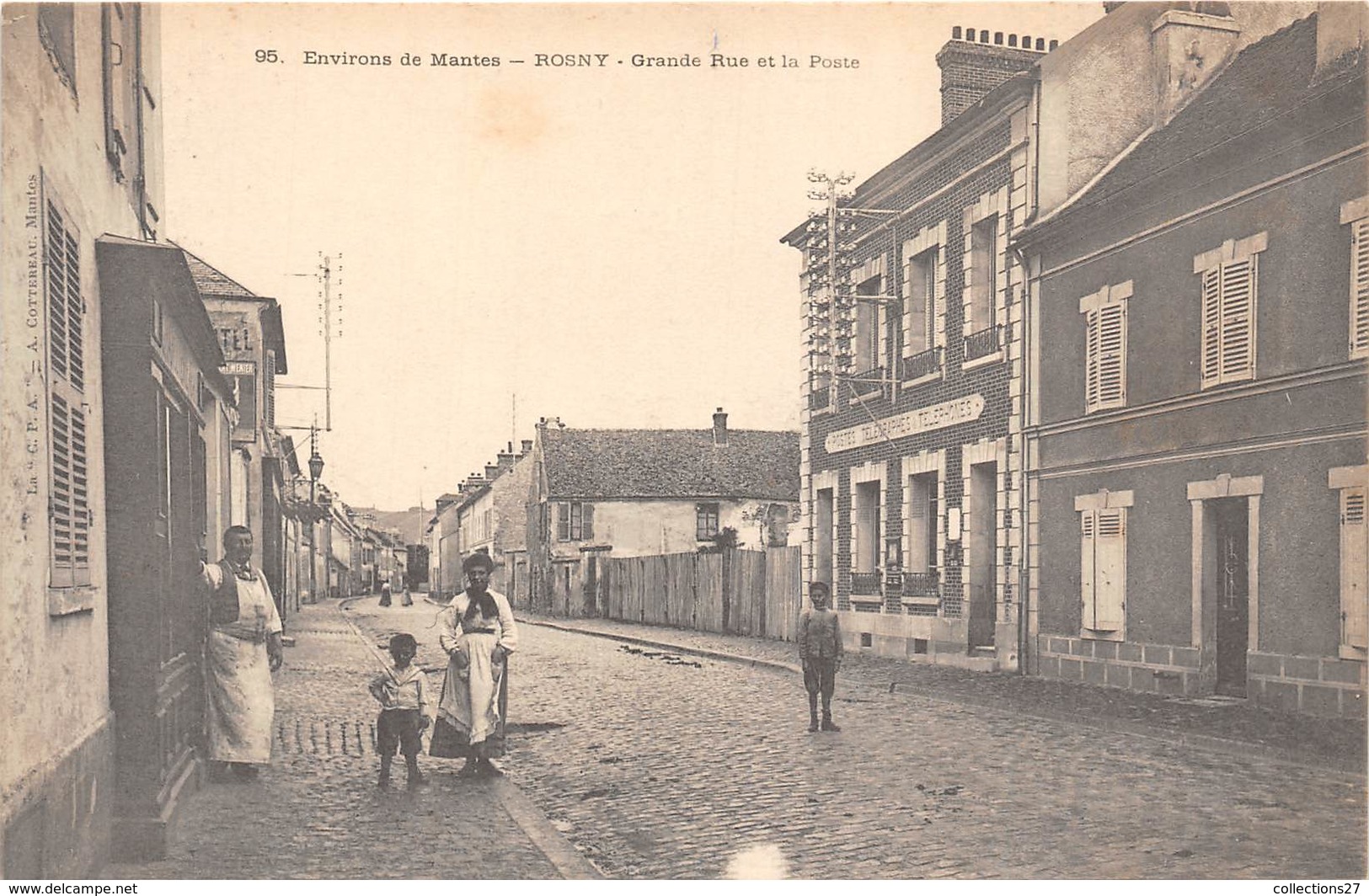 78-ROSNY-SUR-SEINE-GRANDE RUE ET LA POSTE - Rosny Sur Seine