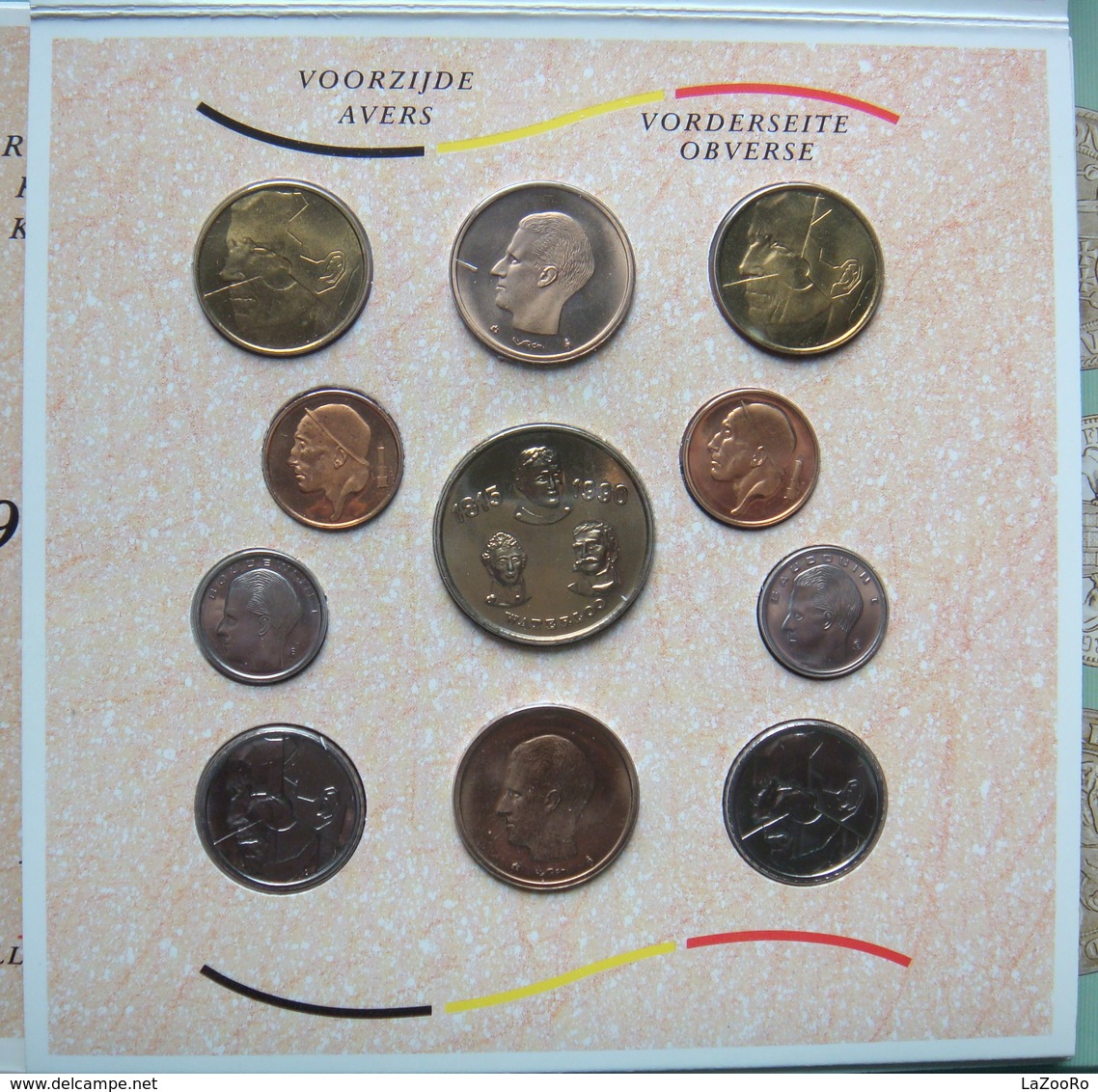 LaZooRo: Belgium FDC Set 1990 50 Centimes - 50 Francs 10 Coins Scarce UNC - FDC, BU, Proofs & Presentation Cases
