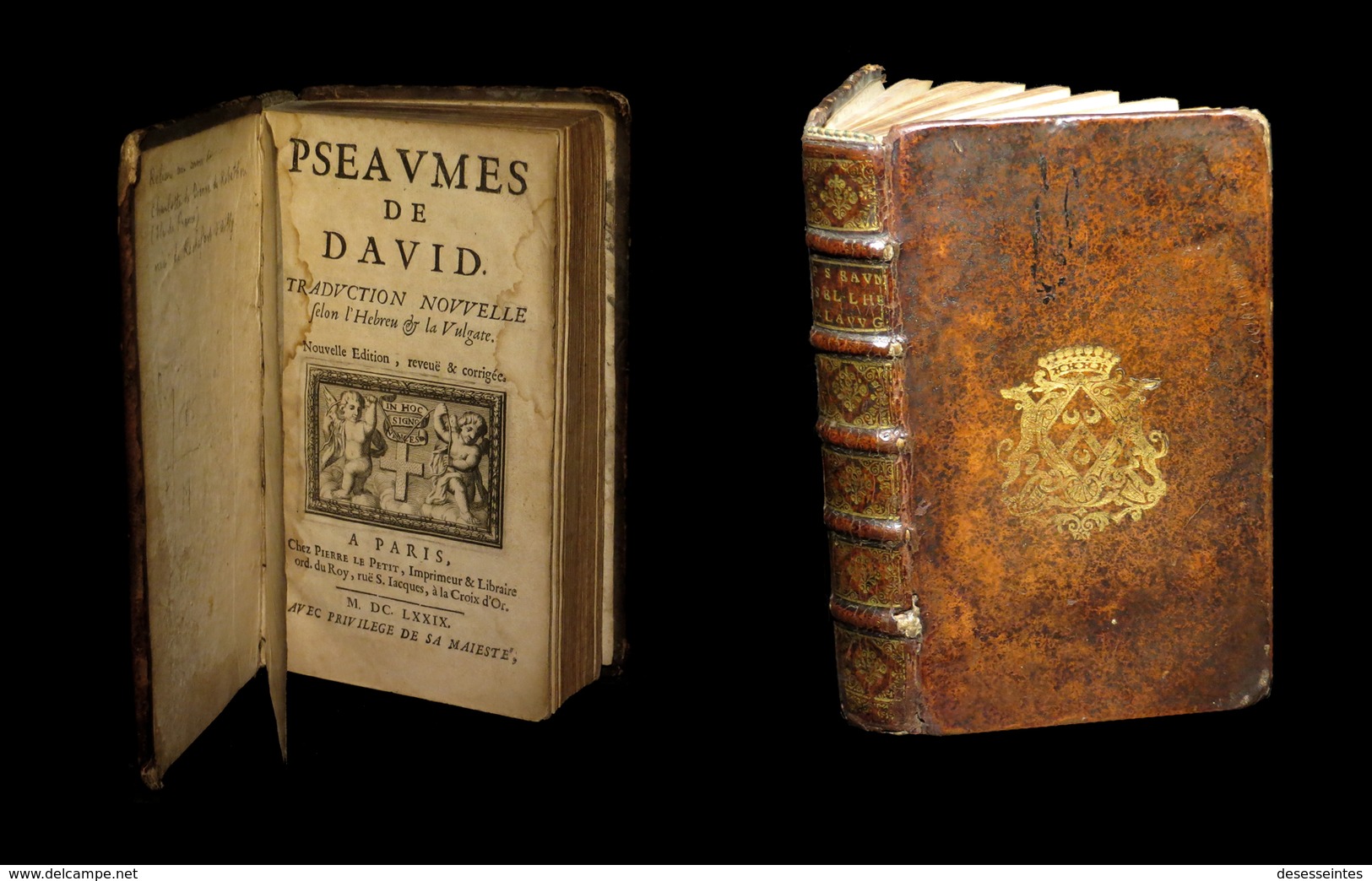 [THEOLOGIE PSAUTIER Reliure Aux Armes] Pseaumes [Psaumes] De David. 1679. - Bis 1700