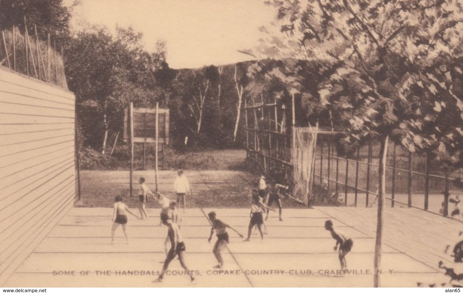Some Of The Handball Courts Copake Country Club Craryville New York C1930s Vintage Postcard - Handball