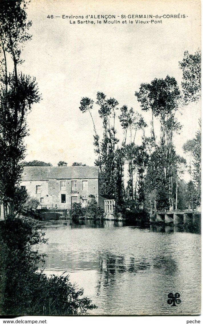 N°4597 T -cpa St Germain Du Cordéis -la Sarthe , Le Moulin Et Le Vieux Pont- - Watermolens