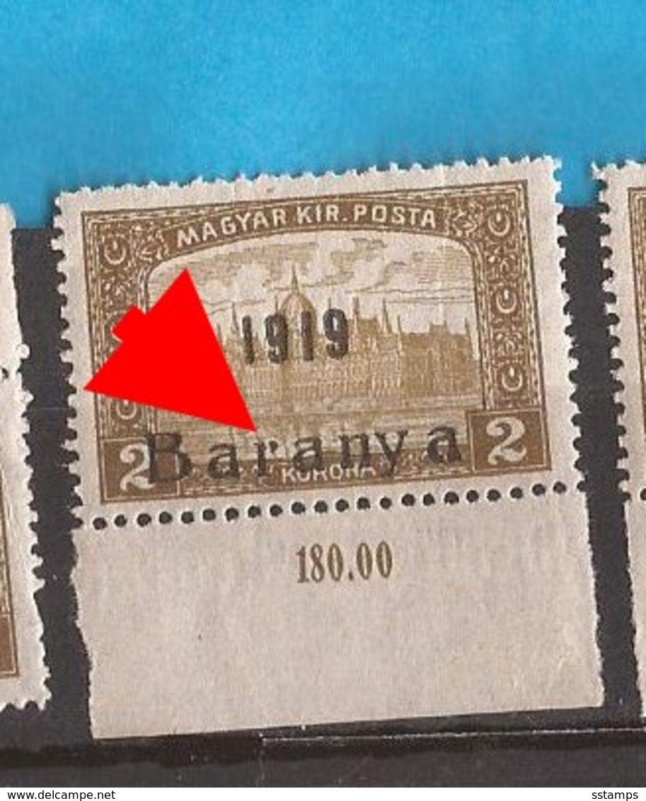 1919  18-34   BARANYA  UNGARN SERBIA JUGOSLAVIJA OVERPRINT. - B. TYP. II   INTERESSANT  - NEVER HINGED - Baranya