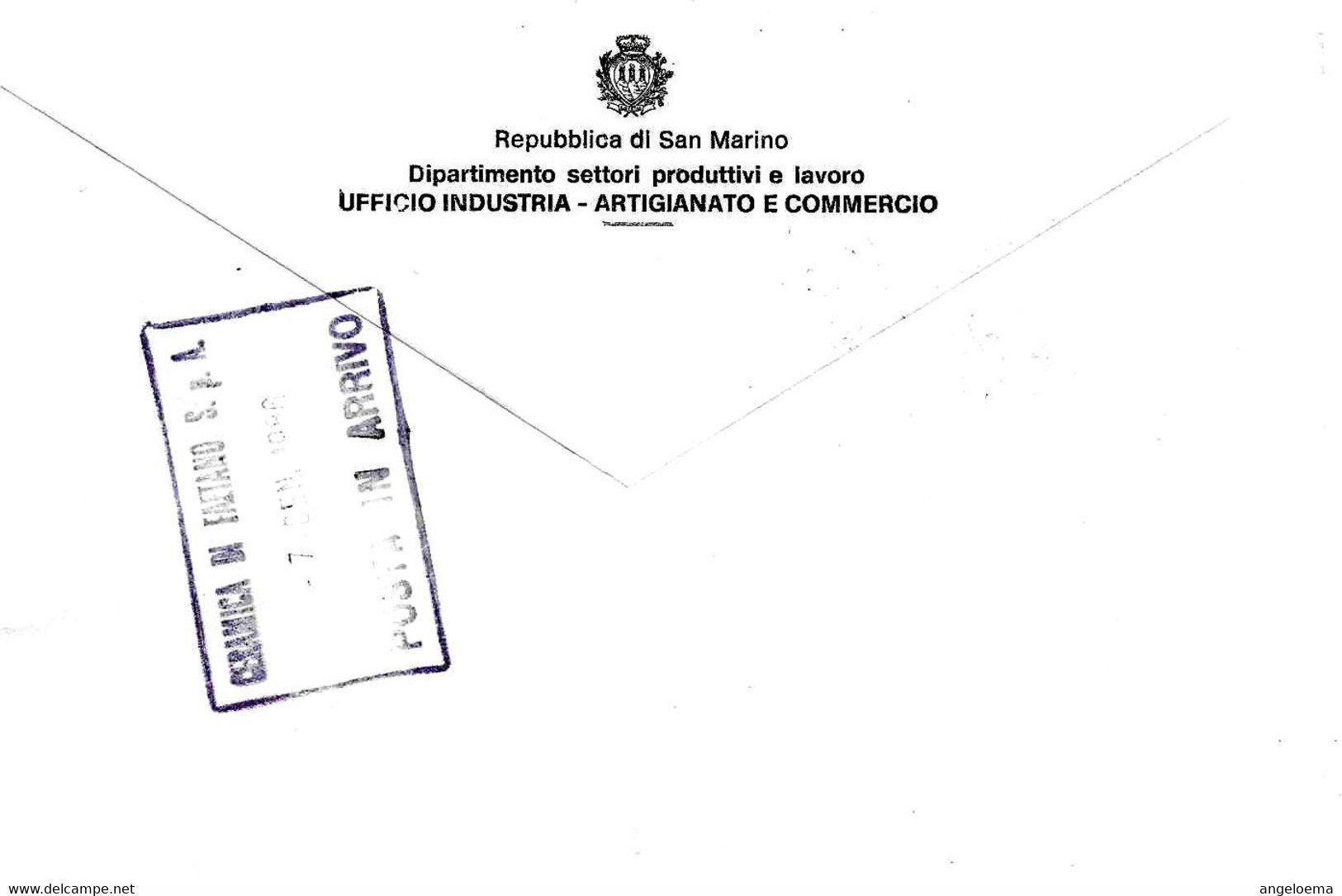SAN MARINO - 1986 Lettera Franchigia Con Timbro Ufficio Industria Artigian. Commercio + Timbro Ceramica Faetano - 2078 - Brieven En Documenten