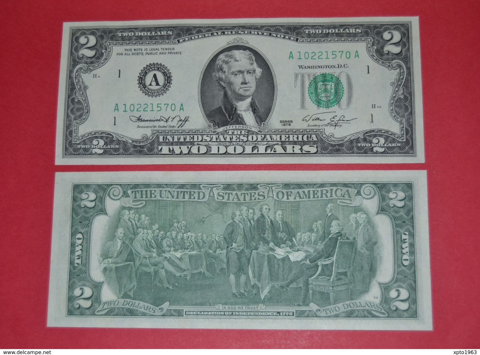 USA $2 Dollar Bill 1976 - (A)  BOSTON, Crisp, UNCIRCULATED - Biljetten Van De  Federal Reserve (1928-...)