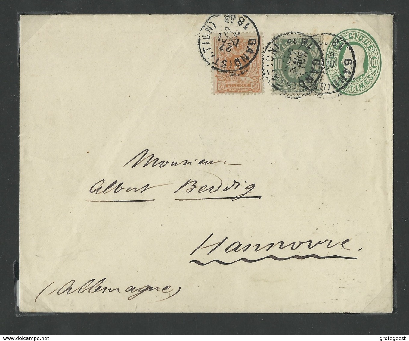 N°28-30 En Affr. Compl. Sur E.P. Enveloppe N°4 Obl; Sc GAND (STATION) Du 27 Déc. 1888 Vers Hannovre - W0669 - Enveloppes