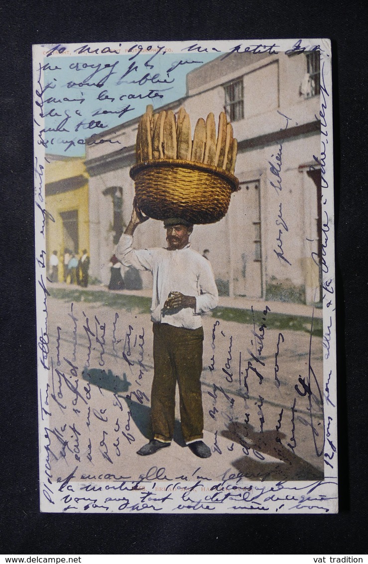 CUBA - Affranchissement De Habana Sur Carte Postale ( Bread Man ) Pour La France En 1907 - L 54879 - Lettres & Documents