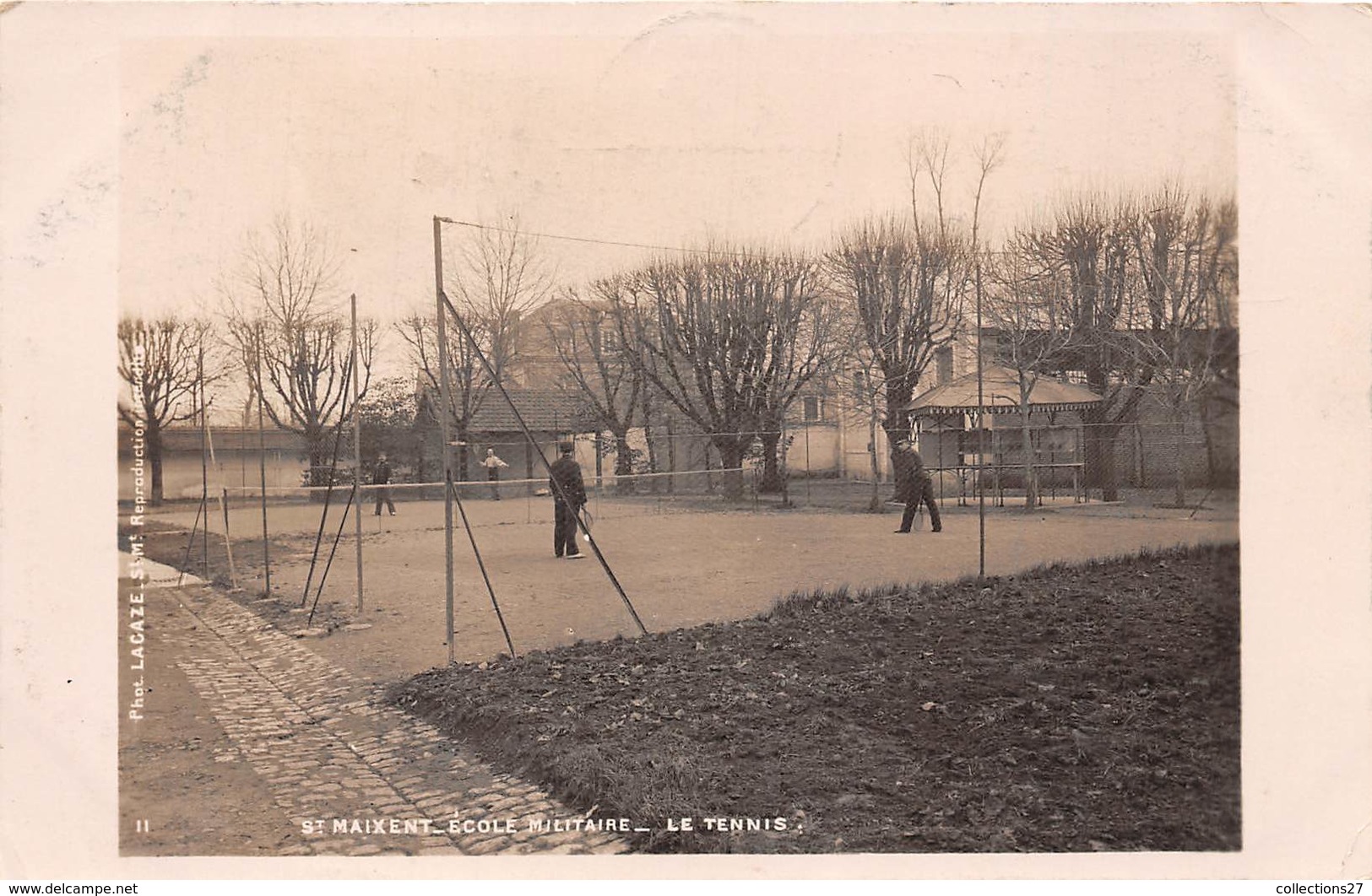 79-SAINT-MAIXENT- CARTE-PHOTO- ECOLE MILITAIRE , LE TENNIS - Saint Maixent L'Ecole