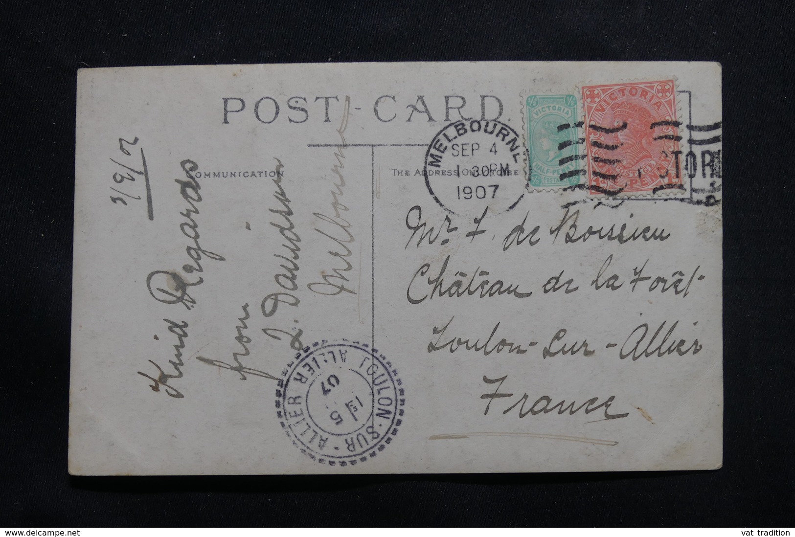 AUSTRALIE - Affranchissement Plaisant De Melbourne Sur Carte Postale En 1907 Pour La France - L 54943 - Storia Postale