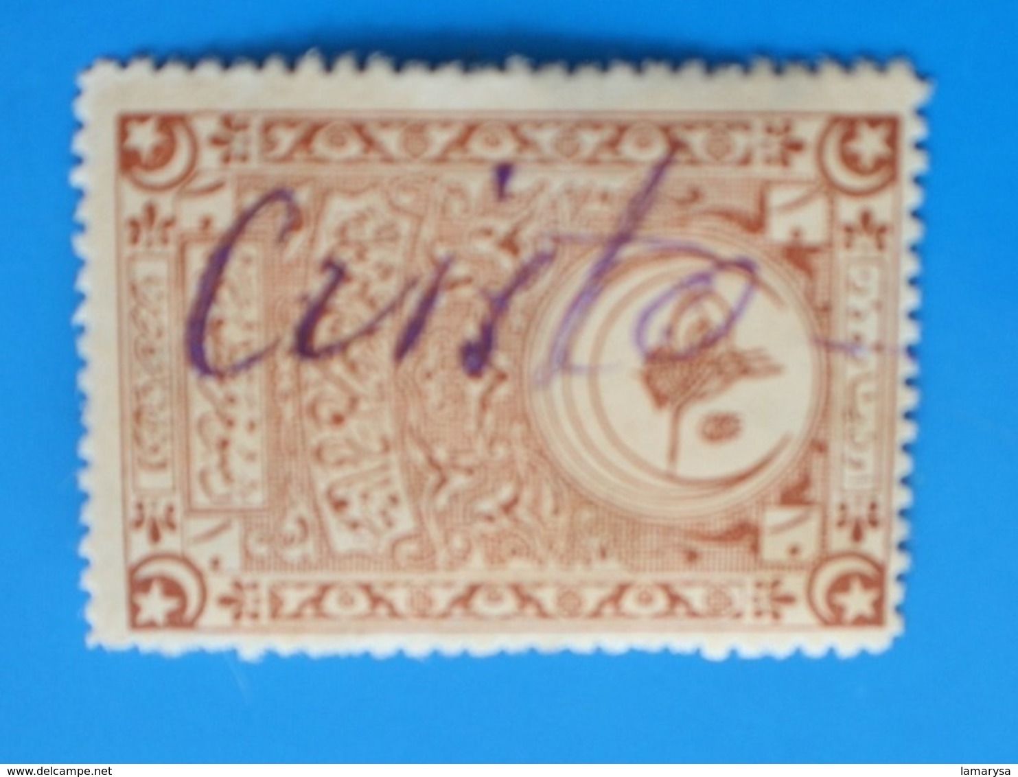 CILICIE(1919-1921)TURQUIE Constantinople France(ex-protectorat Français)Fiscal Fiscaux Timbre Turc Fragment Annulé Plume - Oblitérés