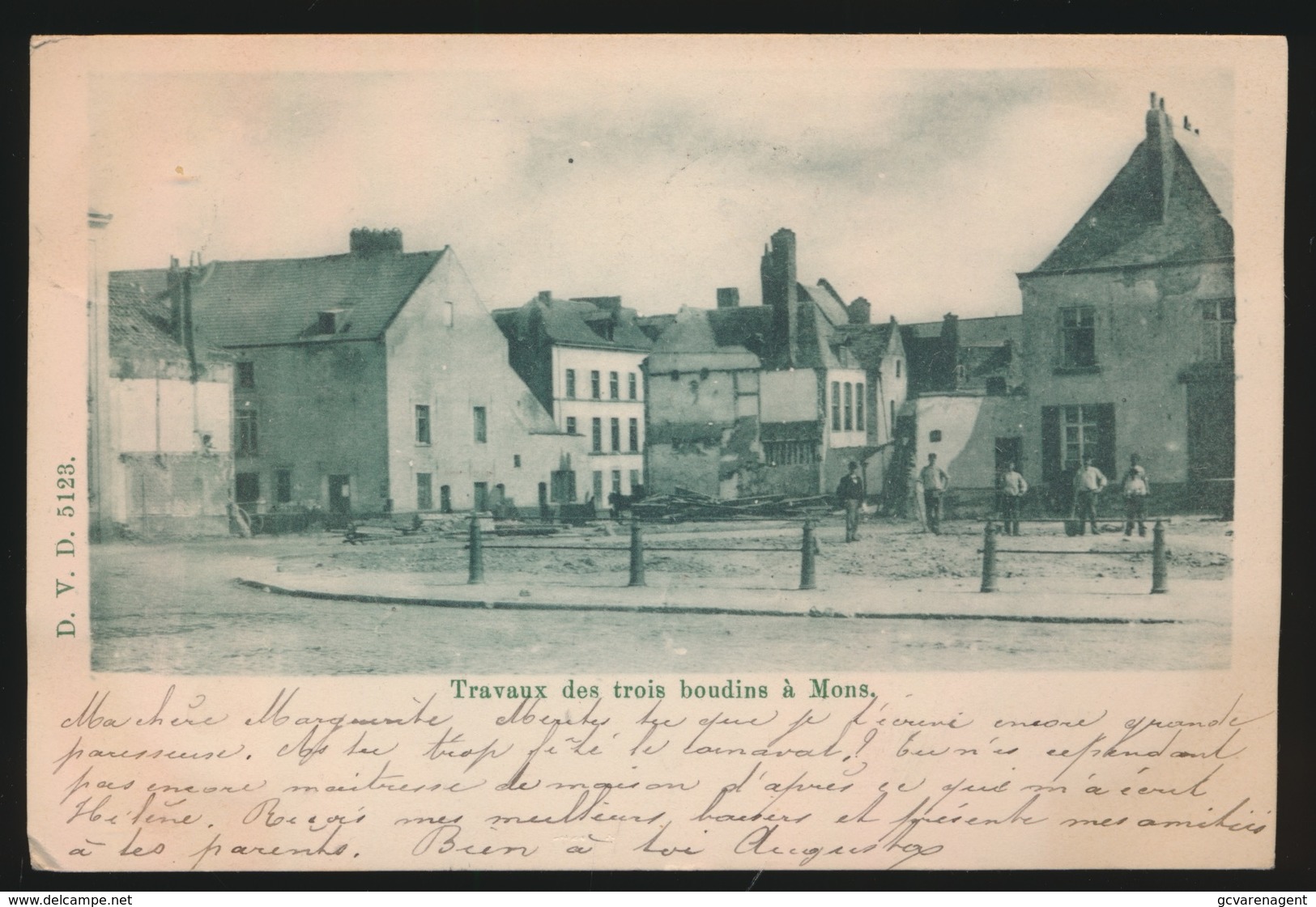 MONS  TRAVAUX DES TROIS BOUDINS A MONS  1900 -- 2 AFBEELDINGEN - Melle