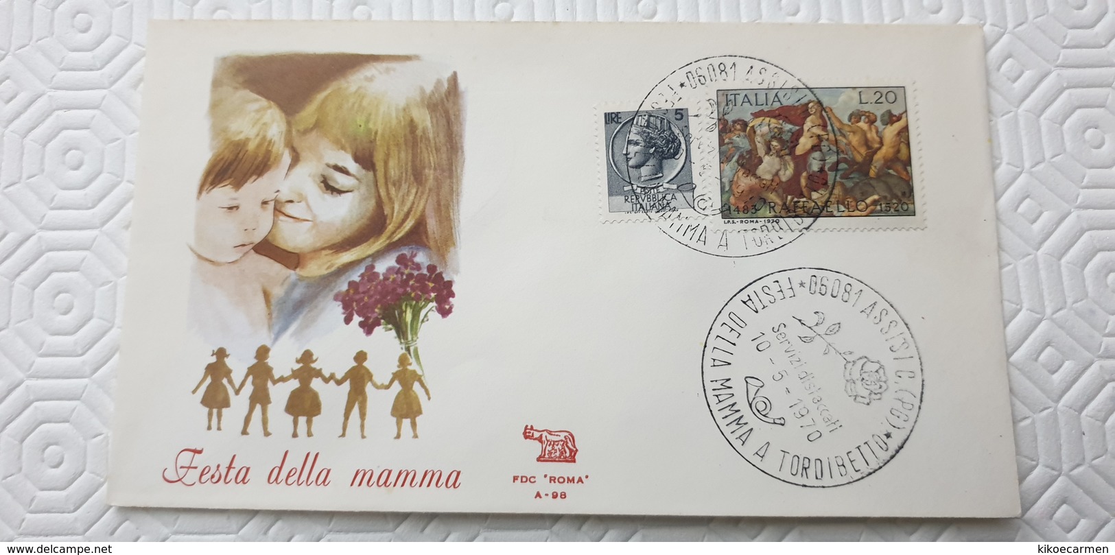 Festa Della Mamma A Torbidetto Assisi Perugia MOTHER'S DAY MOM Mommy 1970 Annullo Postmark Cancel - Mother's Day