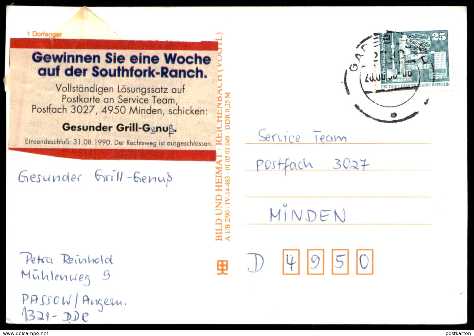 ÄLTERE POSTKARTE PASSOW KREIS ANGERMÜNDE DORFANGER EINKAUSZENTRUM ERNST SCHNELLER OBERSCHULE Ansichtskarte Postcard Cpa - Passow