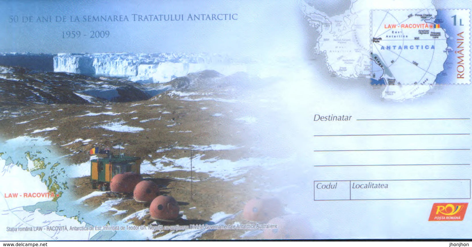 Romania - Stationery Cover Unused 2009(003) - 50 Years Since The Signing Of The Antarctic Treaty, 1959 - 2009 - Tratado Antártico