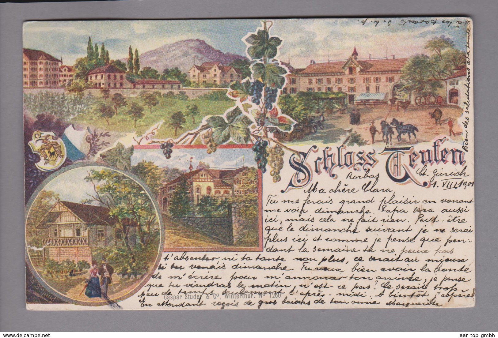 AK CH ZH Rorbas-Freienstein Schloss Teuffen 1901-08-01 Litho Caspar Studer #1260 - Rorbas