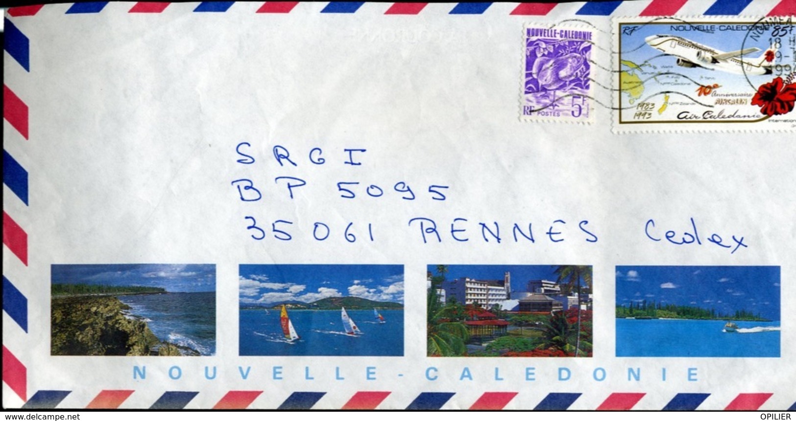 NOUVELLE CALEDONIE 1994 Pour La France Air Calédonie - Cartas & Documentos