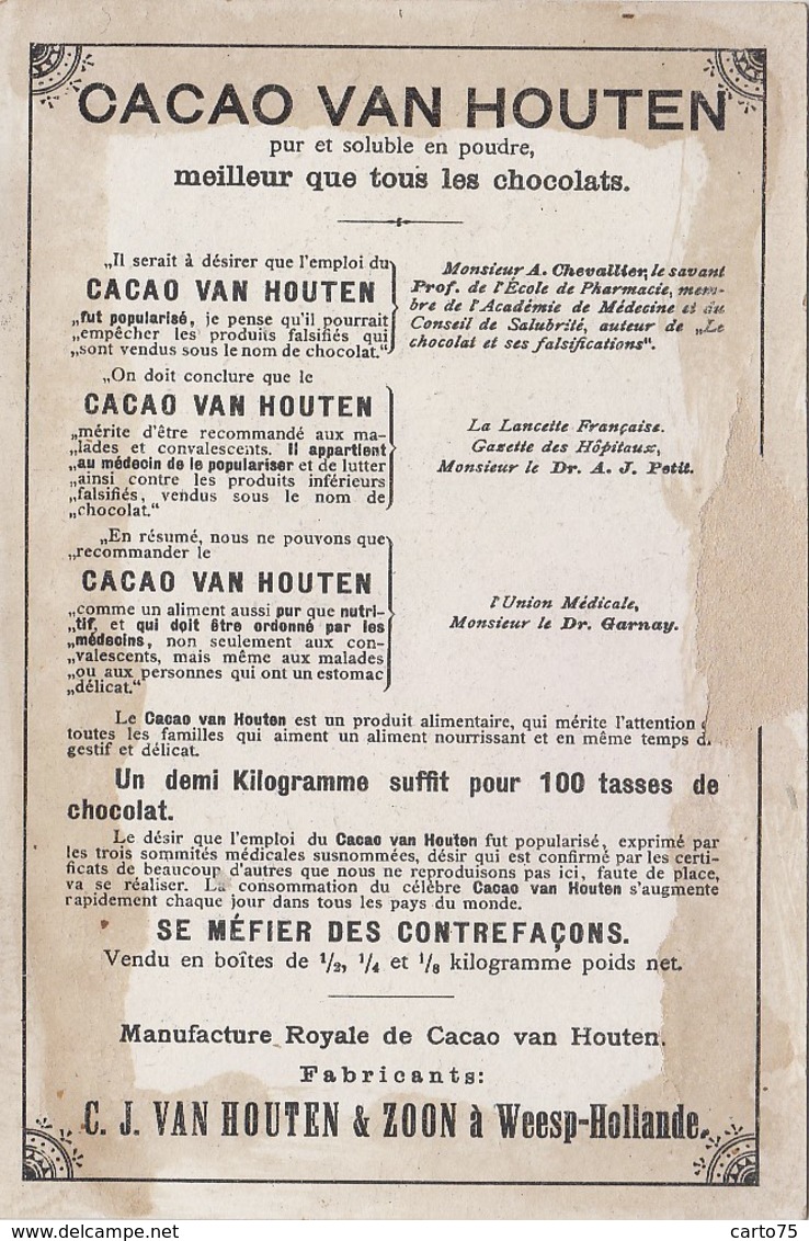 Chromos - Chromo Cacao Van Houten - Femme Voile Portrait - Bijoux - Van Houten