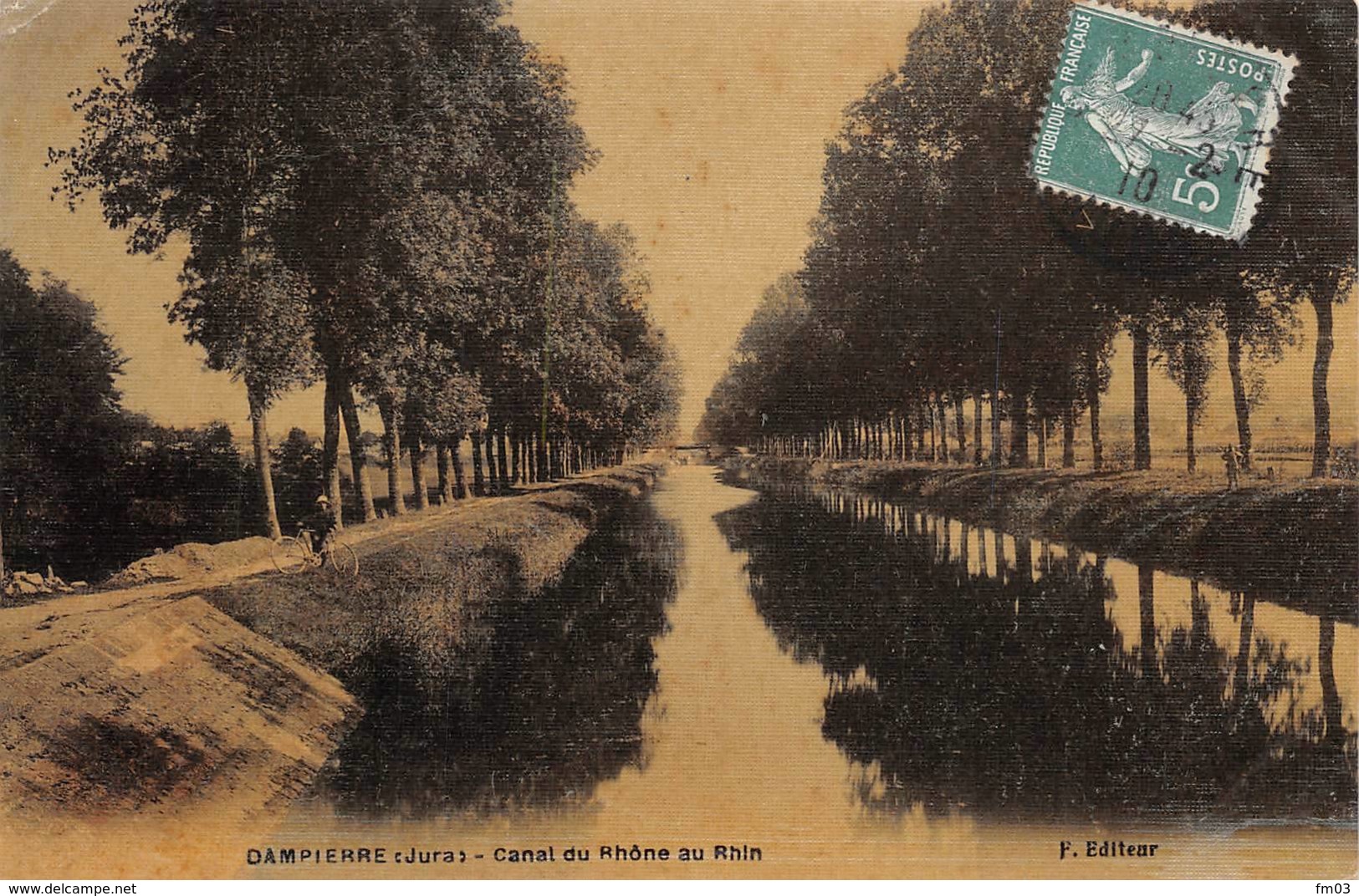 Dampierre Canal Du Rhône Au Rhin Péniche Péniches Toilée Colorisée - Dampierre