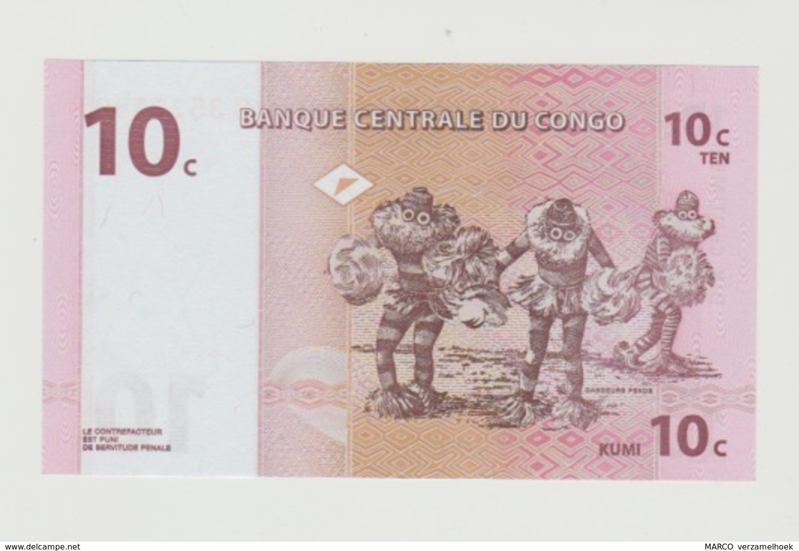 Banknote Congo Democratic Republic 10 Centime 1997 UNC - Democratic Republic Of The Congo & Zaire