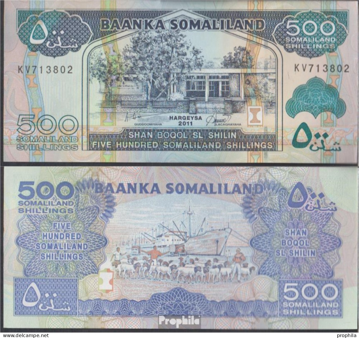 Somaliland Pick-Nr: 6h Bankfrisch 2011 500 Shillings - Somalie