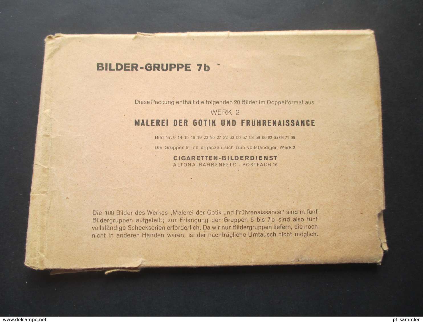 Bilder Gruppe 7b Originalpackung Malerei Der Gotik Und Frührenaissance Cigaretten Bilderdienst Altona 20 Bilder - Colecciones Y Lotes