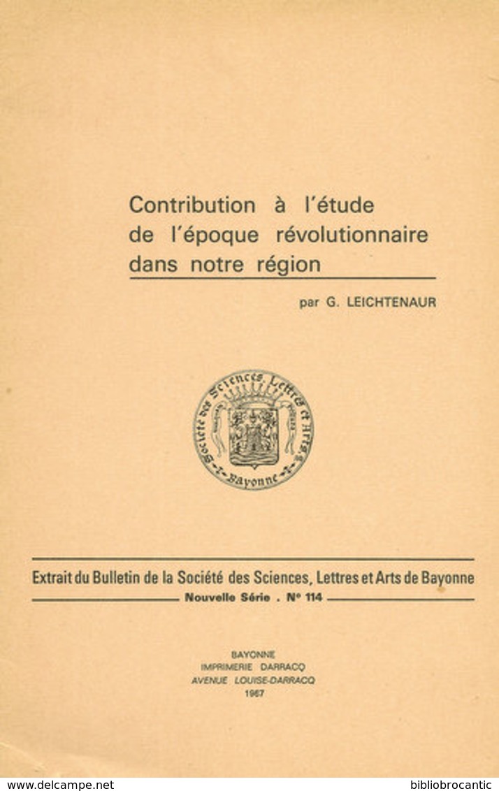 CONTRIBUTION à L'ETUDE De L'EPOQUE REVOLUTIONNAIRE  Au PAYS BASQUE < URT SOUS LA CONVENTION - Pays Basque