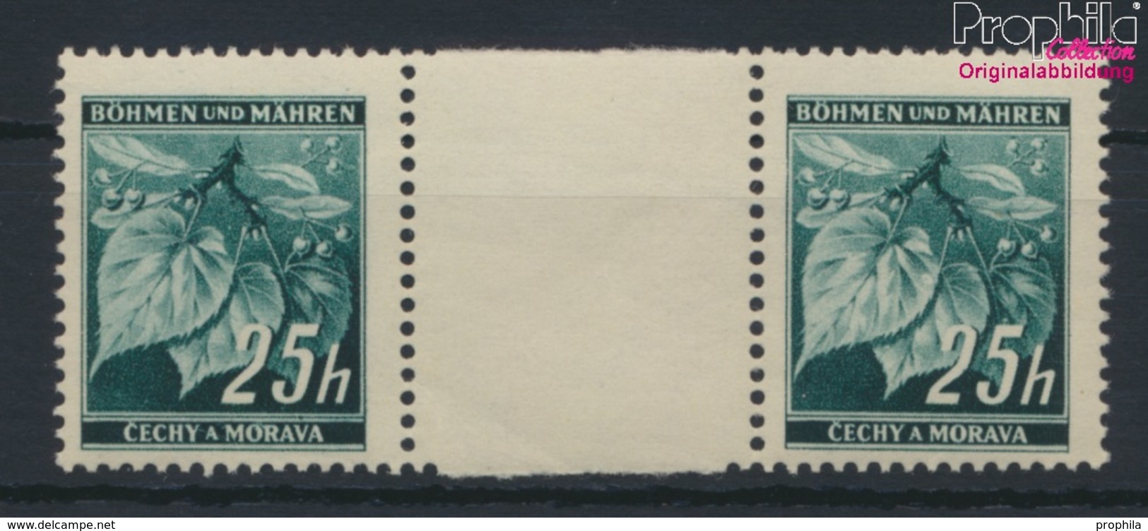 Böhmen Und Mähren Mi.-Nr.: 23ZW Zwischenstegpaar Postfrisch 1939 Freimarken (9291187 - Unused Stamps