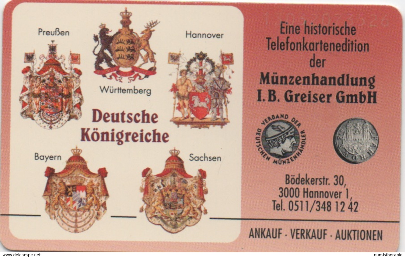 Télécarte Allemagne : Roi Karl I De Württemberg - Briefmarken & Münzen